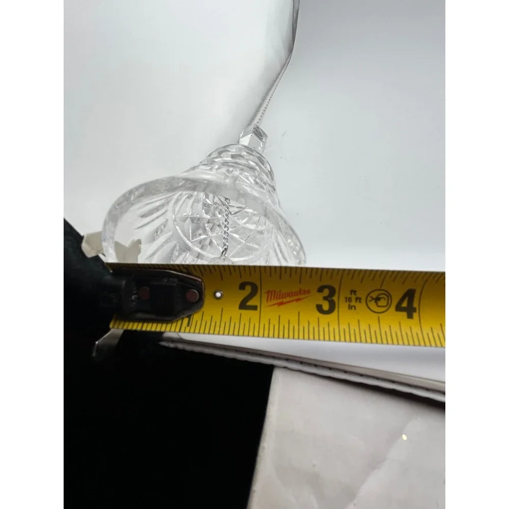 Crystal Cut Glass Bell with Handle Decorative‎ Ornament Tabletop Accent